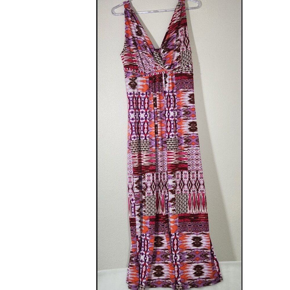 John Paul Richard Sleeveless Tropical Beach Print Maxi Dress Size L